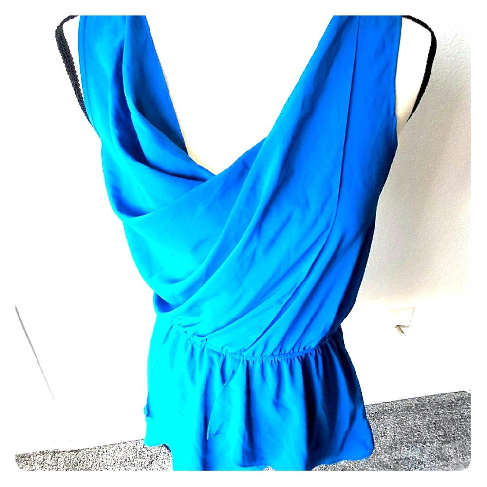 Sleeveless Modest detailed Tank Cobalt Blue